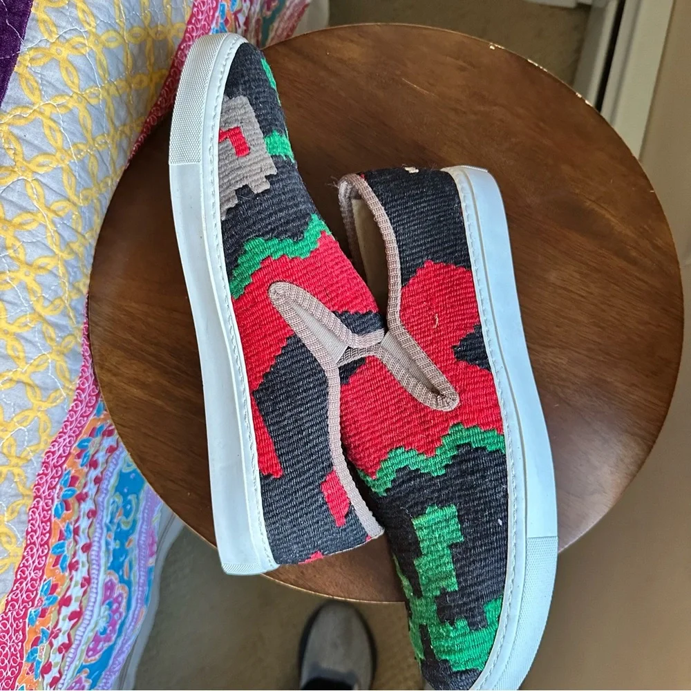 Res Ipsa Kilim Sneakers One-of-a-Kind Slip-Ons Sz 12 Artisanal - Picture 6 of 10